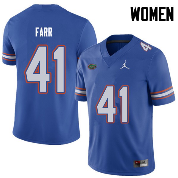 Jordan Brand Women #41 Ryan Farr Florida Gators College Football Jersey Royal